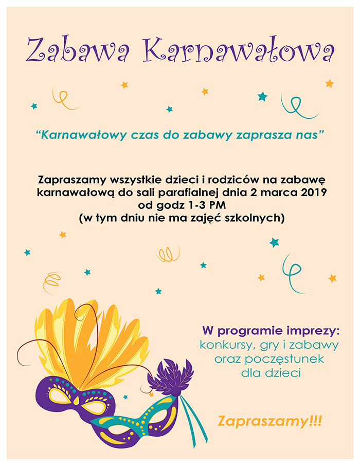 Plakat Bal Karnawałowy