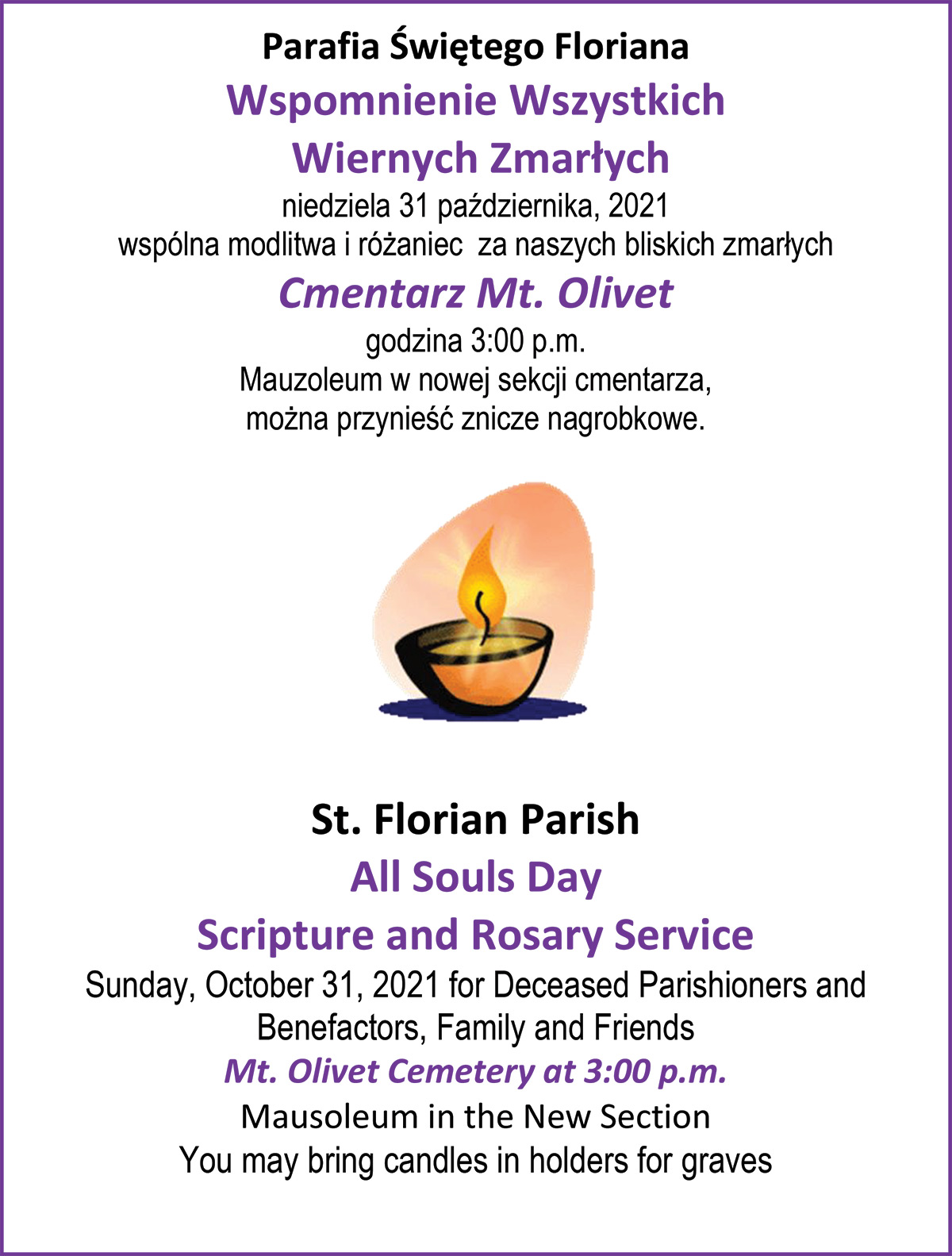 All Souls Day, Wszystkich Świętych
